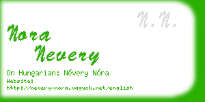 nora nevery business card